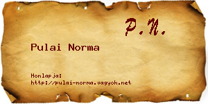 Pulai Norma névjegykártya